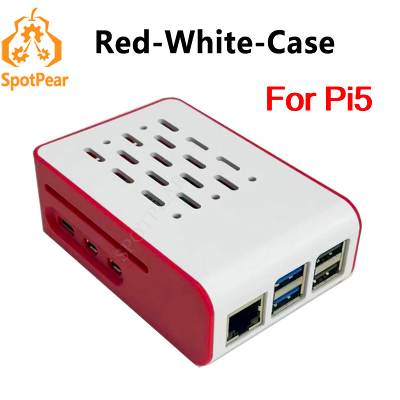 Raspberry Pi 5 8Gb - Raspberry Pi 5, rot-weißes Kühlgehäuse für