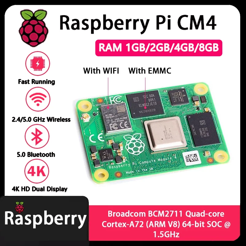 Raspberry Pi CM4 1GB/2GB/4GB/8 – Raspberry Pi Cm4 8Gb Ram 32Gb Emmc Wifi Bewertung und Preis