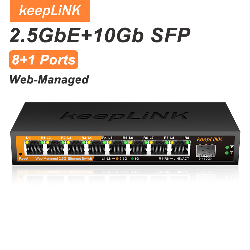 KeepLiNK KP-9000-9XHML-X 2,5Gb – Sfp+ 10G Managed Switch 8 Port Bewertung und Preis