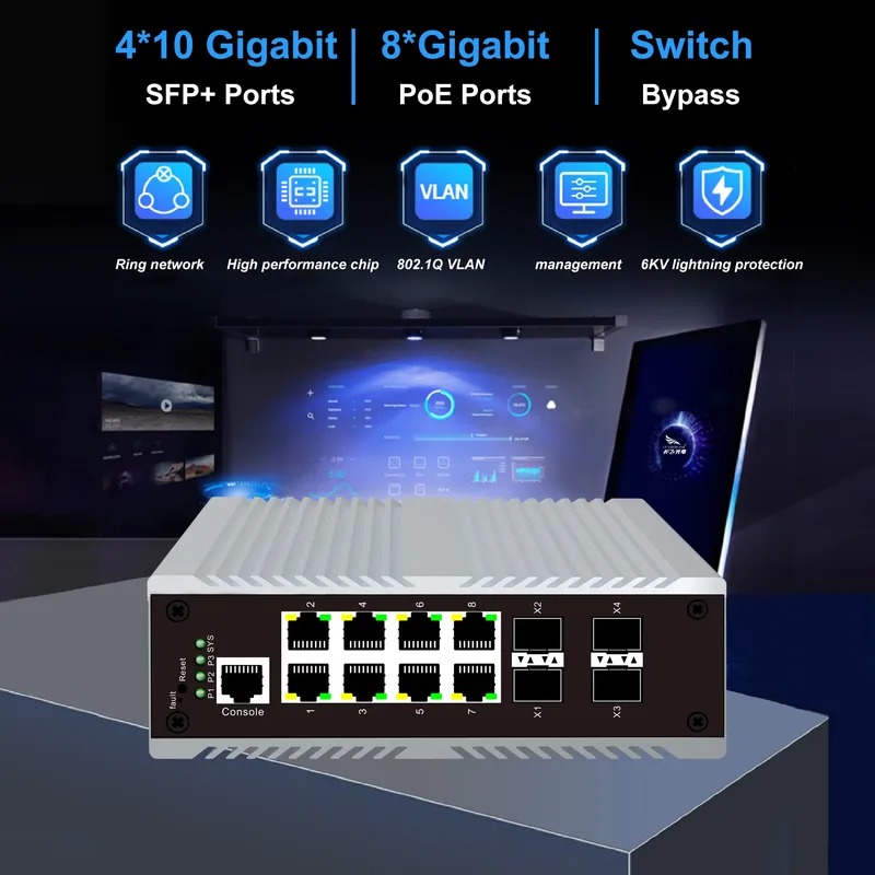 8-Port PoE Industrie-Managemen – Sfp+ 10G Managed Switch 8 Port Bewertung und Preis
